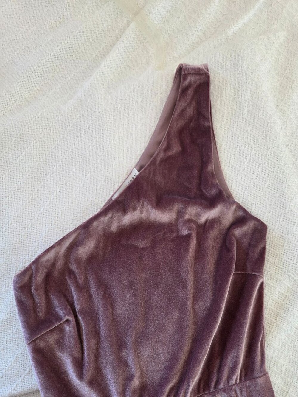 Baltic Born Tatiana One Shoulder Velvet Maxi Dress Orchid Mauve Small